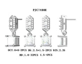 Sterling Silver Semi Mount Earrings Setting Emerald OCT 6X6mm - Syzjewelry